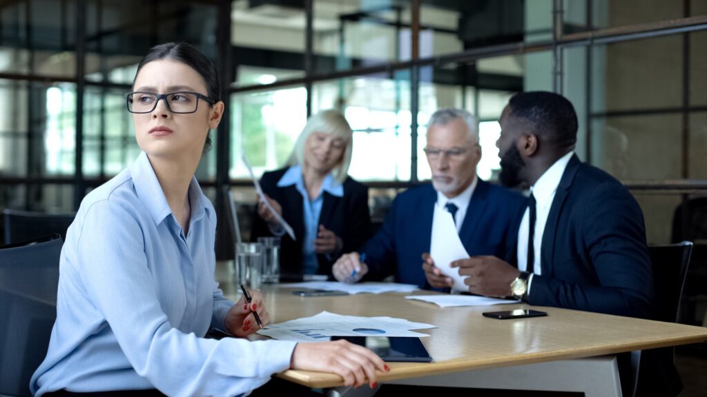 Woman at meeting