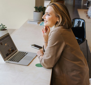 Woman at her laptop